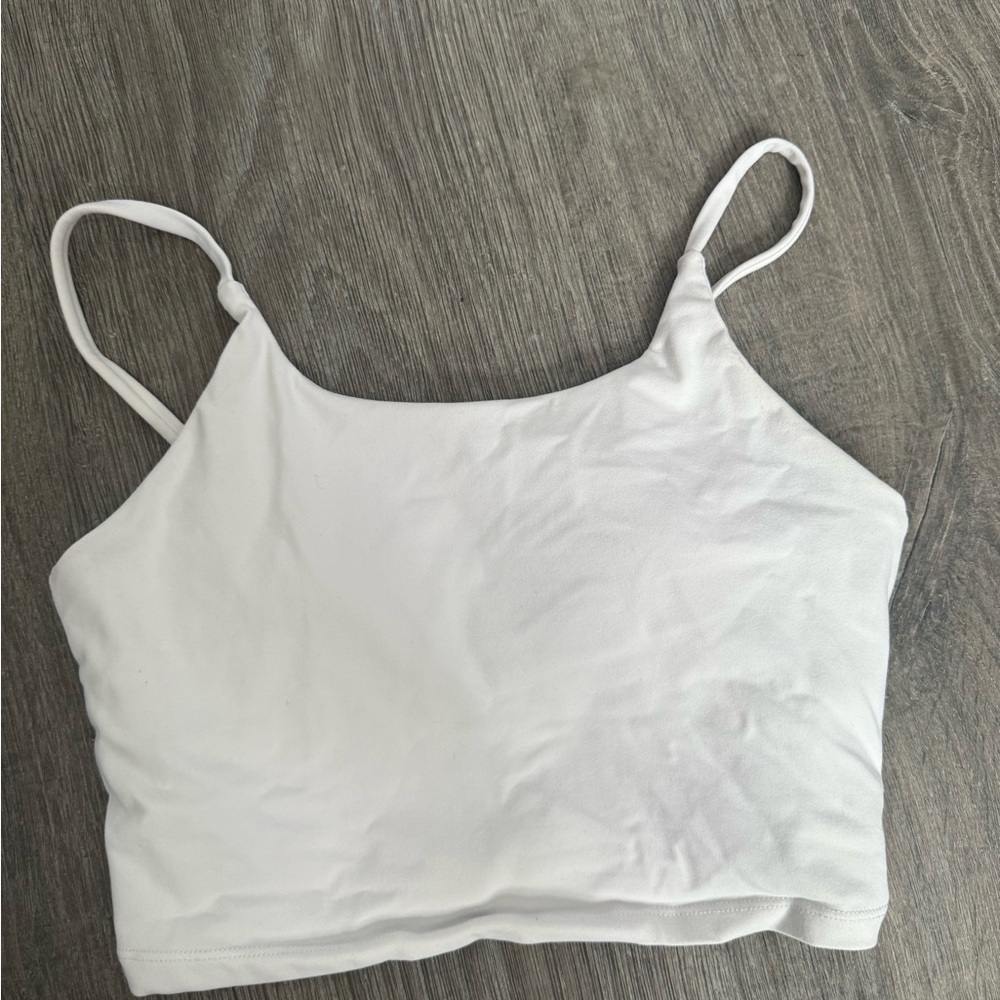 Amazon White Sleeveless Fitted Camisole Crop Top